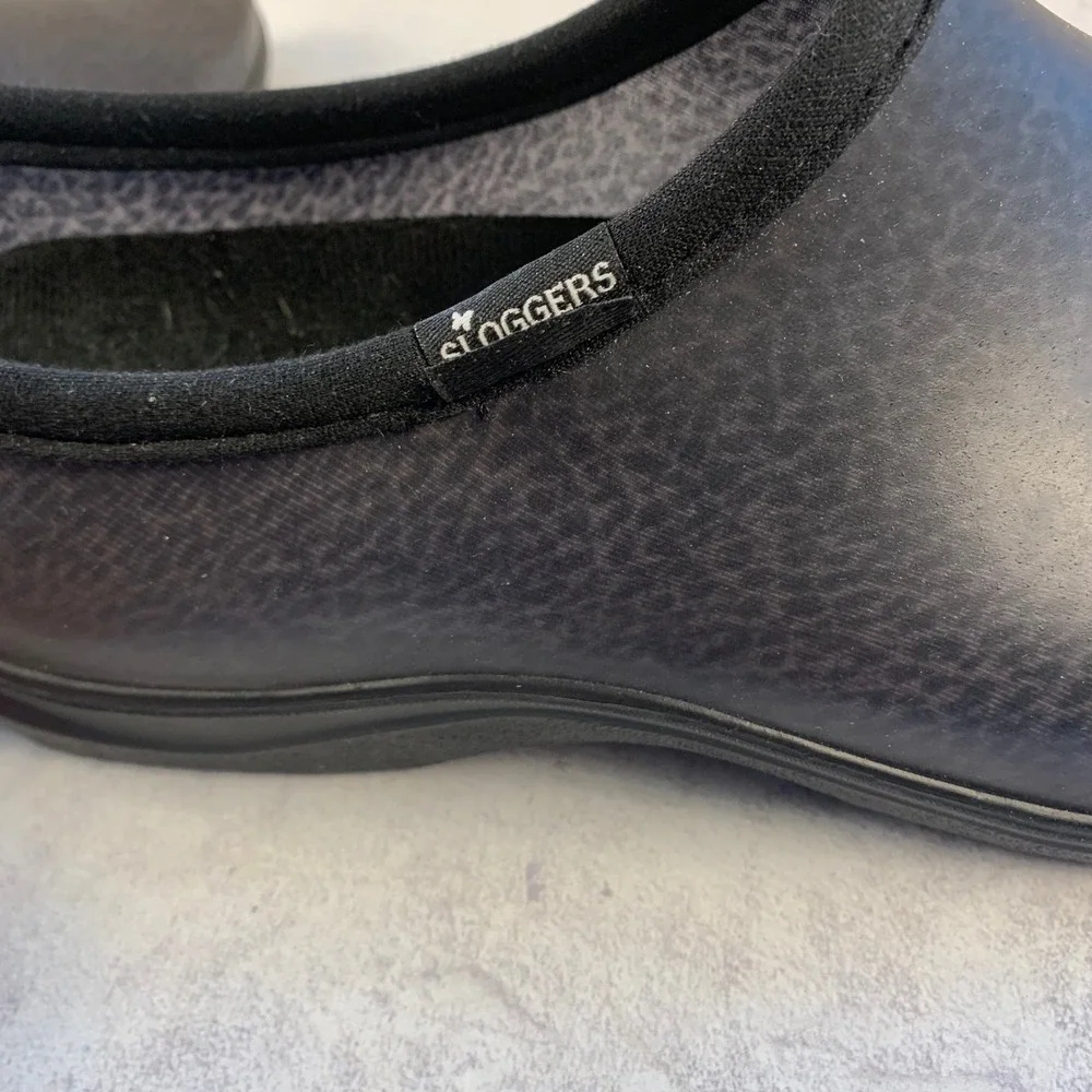 Sloggers Men 12 Garden Shoes Black Textured Waterproof Rubber Slip On Rain Clogs